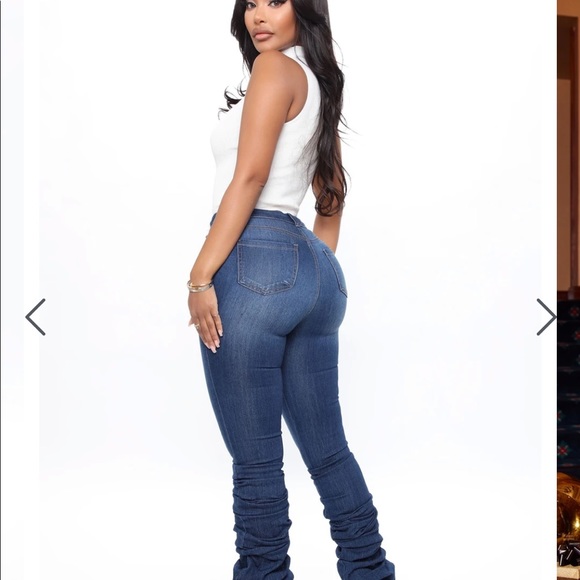 stacked skinny jeans dark wash - Picture 3 of 7